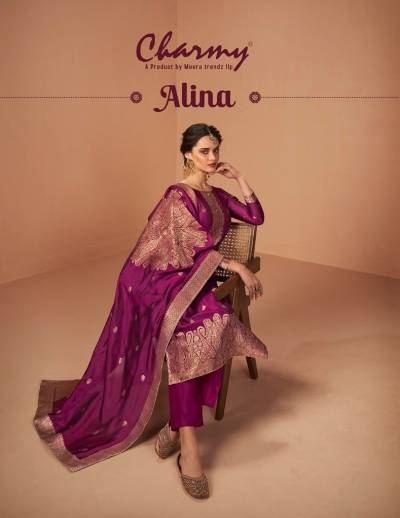Charmy Alina By Zisa Silk Festive Wear Salwar Kameez Collection